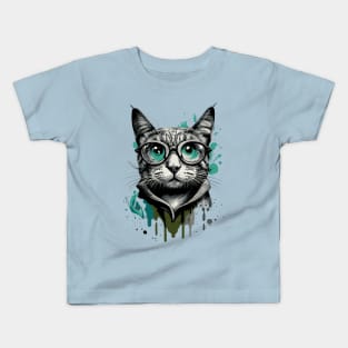 Cat with glasses - Cool Cat with sunglasses Kids T-Shirt